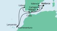 Route: Spanien, Portugal & Kanaren mit AIDAmar