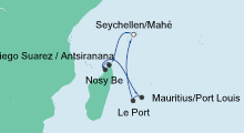 Route: Mauritius, Seychellen & Madagaskar 3 mit AIDAblu