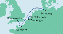 Route: Metropolen ab Rotterdam mit AIDAperla