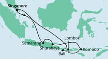 Route: Singapur & Indonesien mit Bali mit AIDAvita