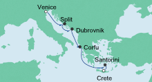 Route: Von Venedig nach Kreta mit AIDAblu