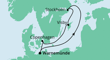Route: Schweden & Dänemark mit AIDAdiva