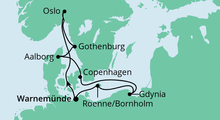 Route: Südskandinavien & Danzig mit AIDAaura