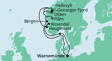 Route: Norwegens Fjorde 5 mit AIDAaura