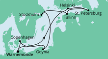 Route: Ostsee 2 mit AIDAmar