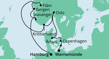 Route: Norwegen & Dänemark 1 mit AIDAmar