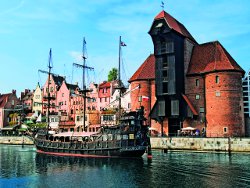 Das historische Krantor in Danzig Das historische Krantor in Danzig