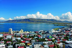 Blick über die Bucht von Reykjavik, Island Blick über die Bucht von Reykjavik, Island