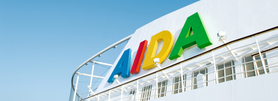 AIDA Schriftzug an Bord AIDA Schriftzug an Bord