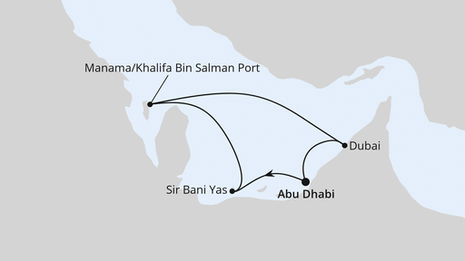 Routenverlauf Orient ab Abu Dhabi