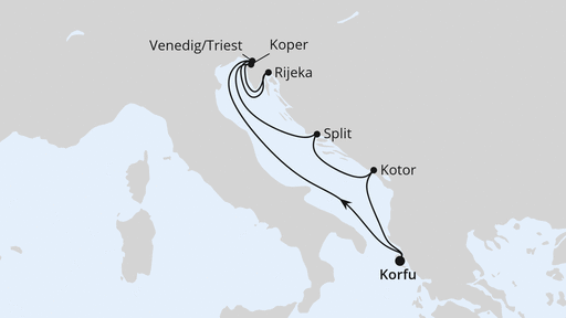 Routenverlauf Adria ab Korfu 2