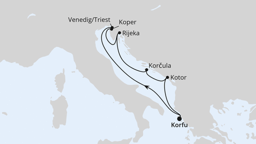 Routenverlauf Adria ab Korfu 2