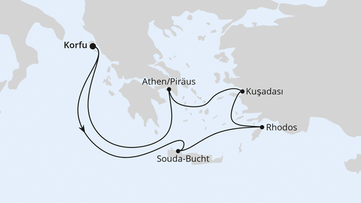 Routenverlauf Griechenland ab Korfu 1
