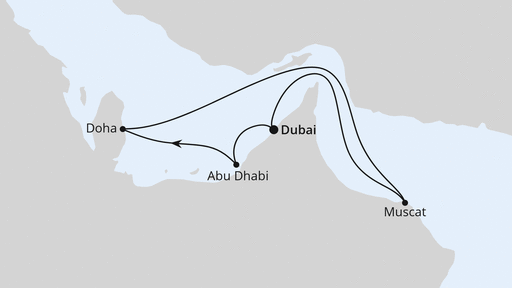 Routenverlauf Orient mit Oman ab Dubai 1