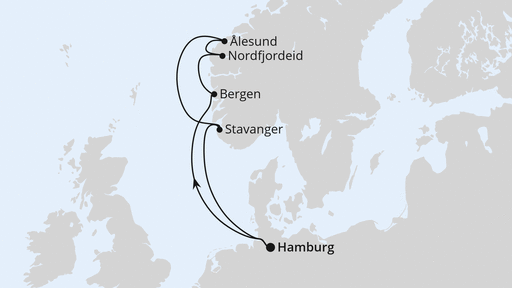 Routenverlauf Norwegen ab Hamburg
