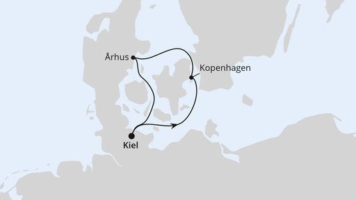 Routenverlauf Minikreuzfahrt nach Dänemark ab Kiel 2