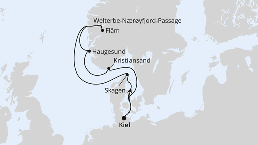 Routenverlauf Norwegens Welterbe ab Kiel 2