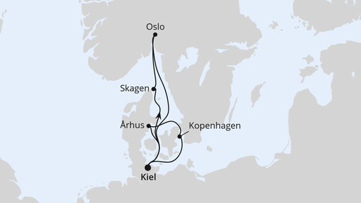 Routenverlauf Skandinavische Highlights ab Kiel