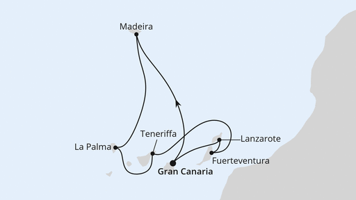 Routenverlauf Kanaren & Madeira ab Gran Canaria