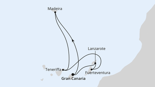 Routenverlauf Kanaren & Madeira ab Gran Canaria