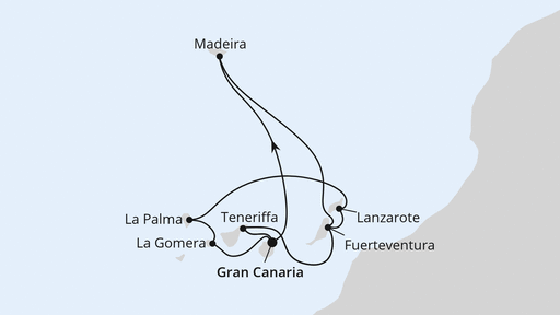 Routenverlauf Kanaren & Madeira mit La Gomera