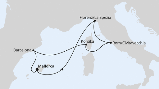 Routenverlauf Mediterrane Schätze mit Korsika ab Mallorca