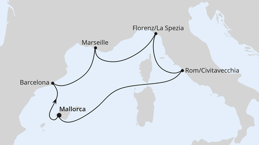 Routenverlauf Perlen am Mittelmeer ab Mallorca