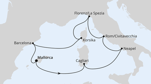 Routenverlauf Mediterrane Highlights ab Mallorca 2