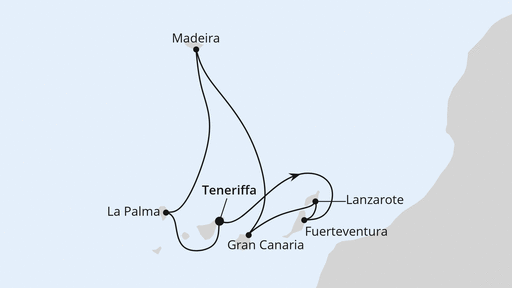Routenverlauf Kanaren & Madeira ab Teneriffa