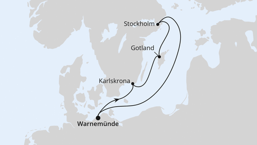 Routenverlauf Kurzreise nach Schweden ab Warnemünde 2