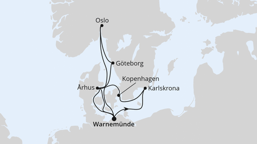 Routenverlauf Schweden & Dänemark ab Warnemünde 2