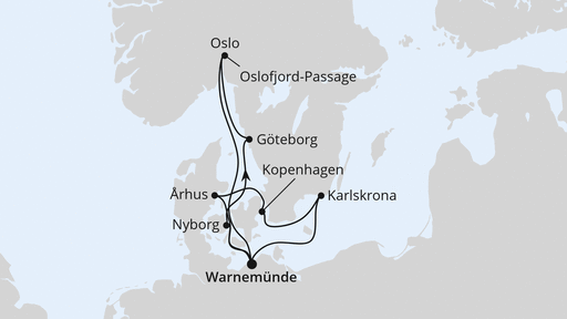 Routenverlauf Schweden & Dänemark ab Warnemünde 2