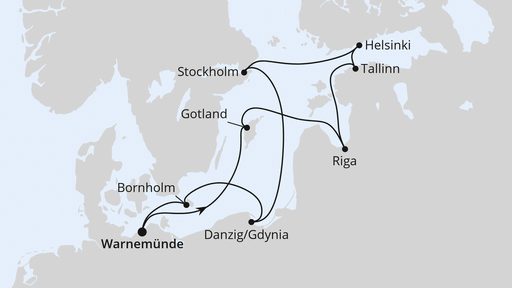 Routenverlauf Städte der Ostsee ab Warnemünde 1