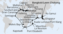 Route: Weltenbummler Mittelmeer, Afrika & Indischer Ozean mit AIDAstella