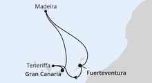 Route: Kanarische Inselwelt & Madeira mit AIDAblu