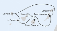 Route: Kanarische Inselwelt mit La Gomera mit AIDAblu