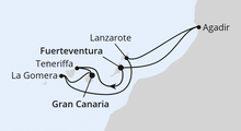 Route: Kanarische Inselwelt & Marokko mit AIDAblu