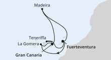 Route: Kanarische Inselwelt & Madeira mit AIDAbella