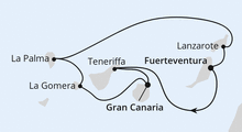 Route: Kanarische Inselwelt ab Fuerteventura mit AIDAbella