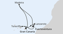 Route: Kanarische Inselwelt & Madeira mit AIDAblu