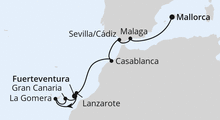 Route: Andalusien & Kanaren ab Fuerteventura mit AIDAblu