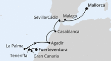 Route: Kanaren, Marokko & Andalusien 1 mit AIDAbella