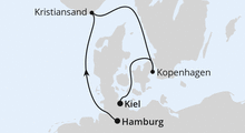 Route: Kurzreise nach Kristiansand & Kopenhagen mit AIDAluna