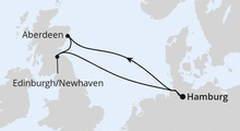 Route: Kurzreise nach Schottland ab Hamburg mit AIDAsol