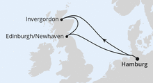 Route: Kurzreise nach Schottland ab Hamburg mit AIDAsol