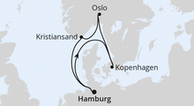 Route: Norwegen & Dänemark ab Hamburg mit AIDAnova