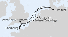 Route: Metropolen ab Hamburg mit AIDAnova