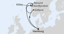 Route: Norwegen ab Hamburg mit AIDAperla