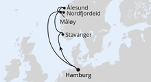 Route: Norwegen ab Hamburg mit AIDAperla