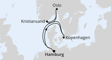 Route: Norwegen & Dänemark ab Hamburg mit AIDAnova